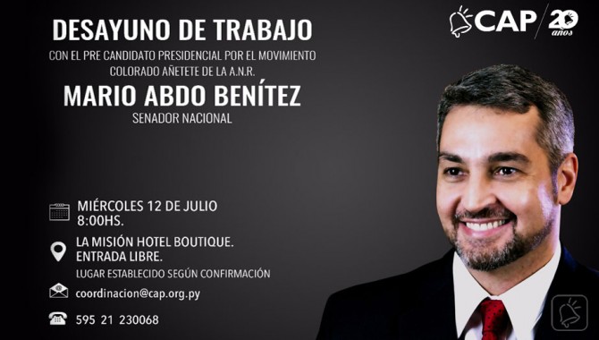 Desayuno de trabajo con el Precandidato Mario Abdo Benítez
