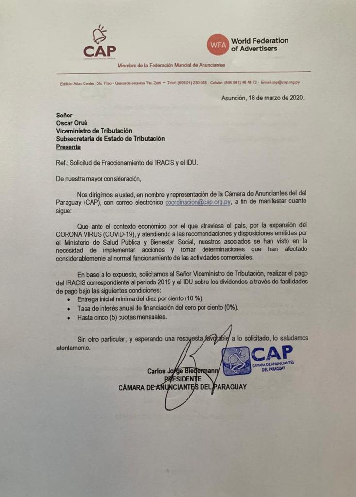CAP solicita medidas debido al contexto económico actual