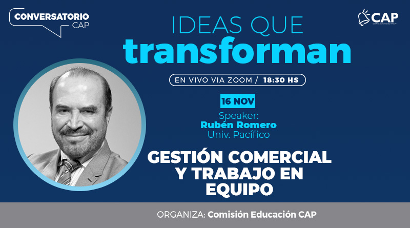El próximo lunes 16 de noviembre se realiza la tercera charla del Conversatorio CAP